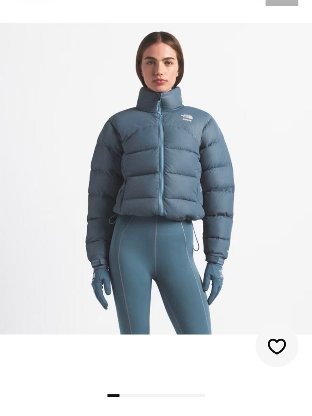 The North Face Women's Cropped Puffer Jacket in Slate Blue
